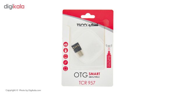 مبدل OTG تسکو USB به USB-C مدل TCR 957 | مشکی | گارانتی اصالت و سلامت فیزیکی کالا